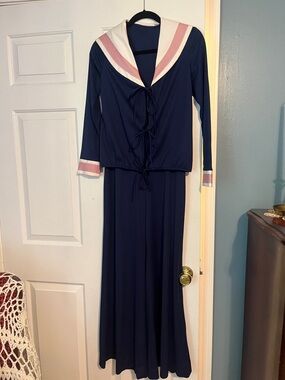 Vintage J T Jody Navy Sailor-Inspired jumpsuit